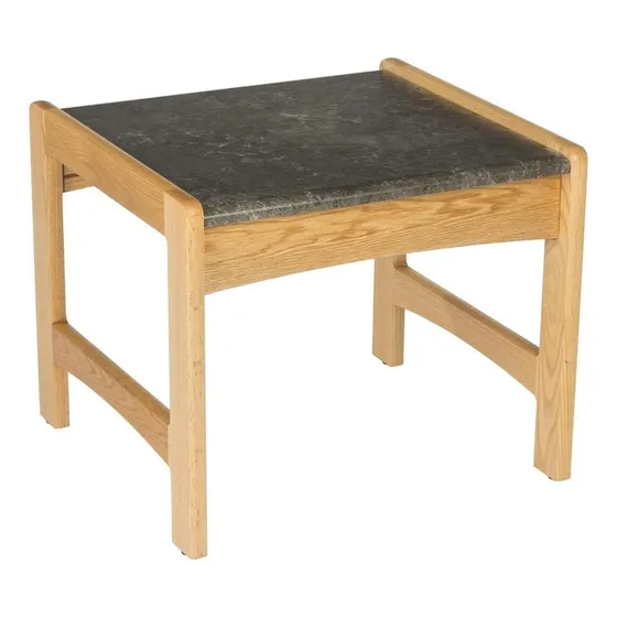 Mesa De Fin De Mazor De Madera Con Granito Negro Look Top,