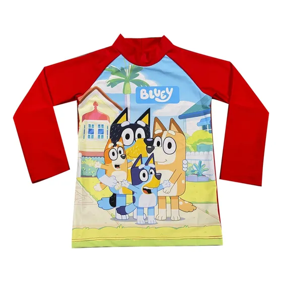 Traje Baño Malla Remera Protección Uv 50 Bluey Perro