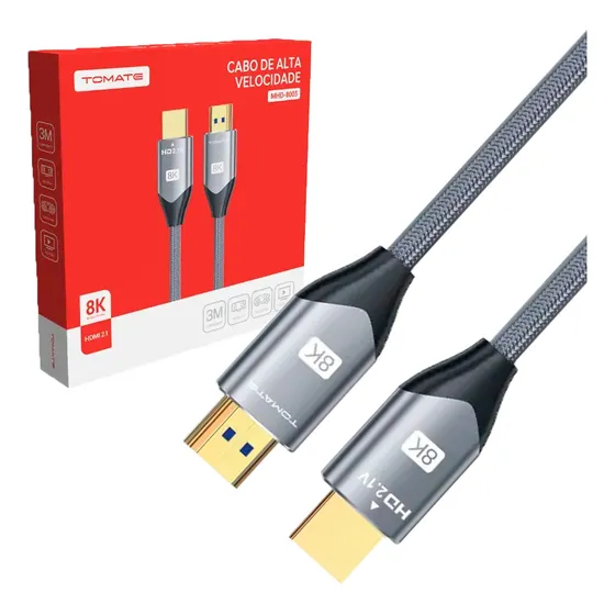 Cabo Hdmi 2.1 8k Gold Ultra Hd Compatível com Ps5 Xbox Series X/s 3 Metros