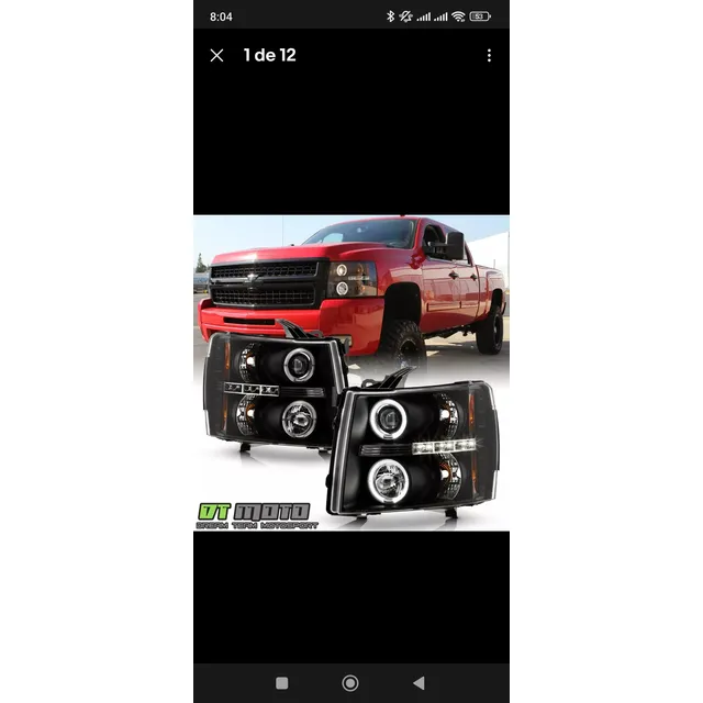 Faros Delanteros Negros Silverado 2008-2014