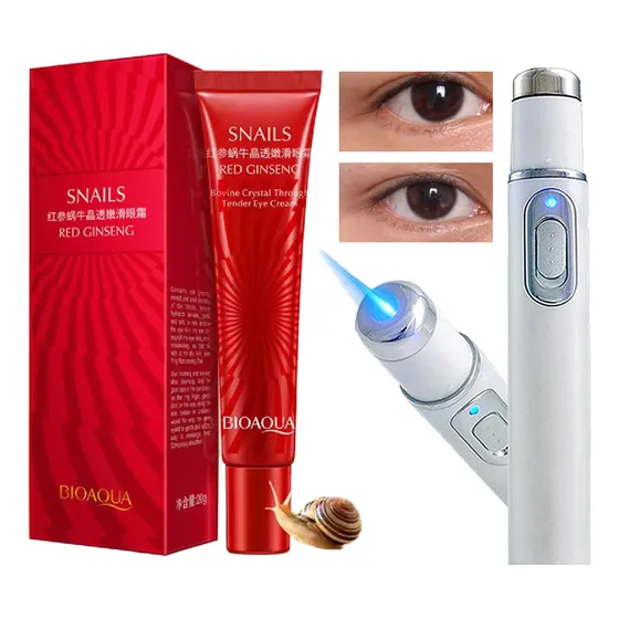 Crema Bioaqua Antiarrugas Bolsas + Láser Led Ultravioleta
