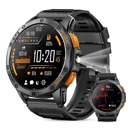 Smartwatch Hombre Militar Con Linterna Gps Bluetooth