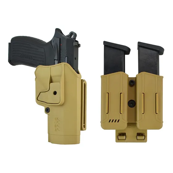 Pistolera+portacarg Doble Mollecinto Nivel2 Bersa Tpr9 Arena Color Marrón