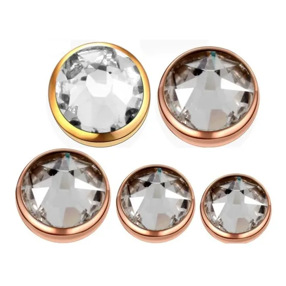 (1 Peça) Topo Piercing Microdermal Titânio Dourado Rosé 5mm
