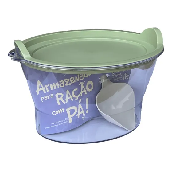 Pote Armazenador De Ração Com Pá 1kg Para Cachorro Gato