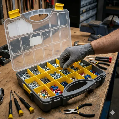 Kit 4 Maleta Plástica C/divisórias Volúvel 17 Organizadora Cor
