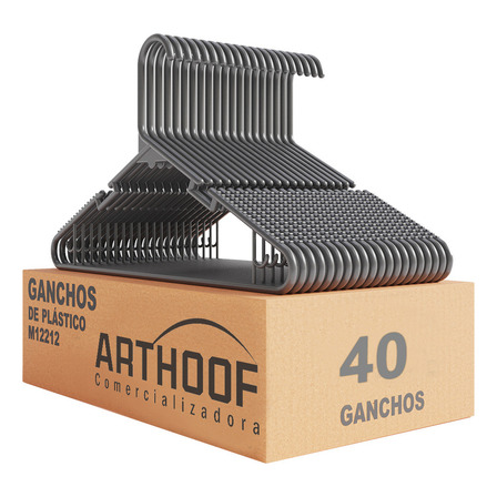 40 Ganchos Art-hoof M12212 Para Ropa Grandes Color Negro 40 Ganchos Art-hoof M12212 Para Ropa Grandes Color Negro