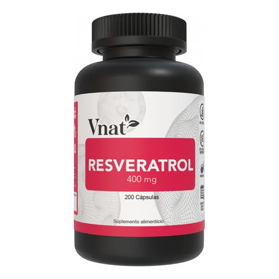 Resveratrol 400mg Con Semilla De Uva Roja Y Acai Vnat 200cap Sabor Neutro