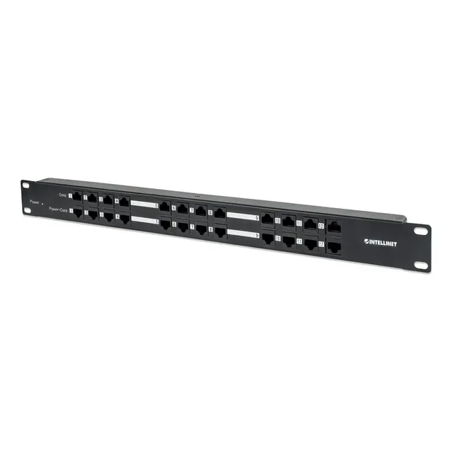 Patch Panel 12 Puertos Passive PoE | Intellinet 720342 | 24 Puertos RJ45 para Datos y Energía