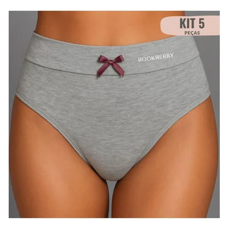 Kit 5 Calcinhas Cós Alto  Algodão Atacado Revenda