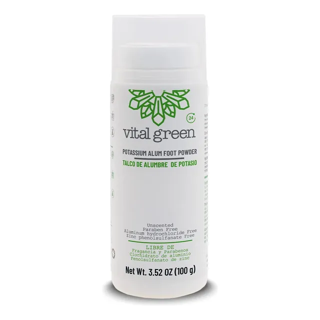 Talco Desodorante De Alumbre En Polvo - Vital Green - 100gr
