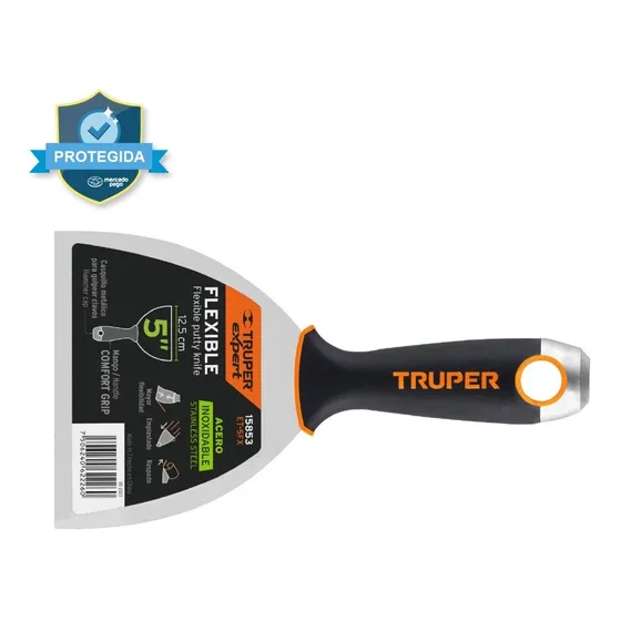 Espátula Flexible 5' Acero Inox. Mango comfort Grip, Expert