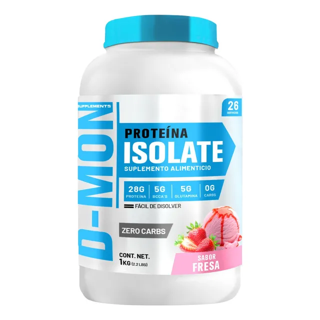 Proteína Whey Hs Hidrolizada Isolate D-mon 1 Kg Sabores Fll Sabor Fresa