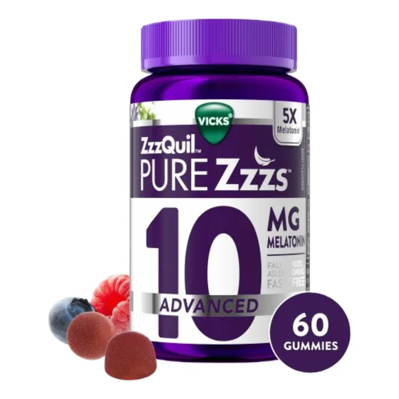 Vicks Advanced Con  Melatonina 10 Mg  Con 60 Gomitas Frutos Rojos