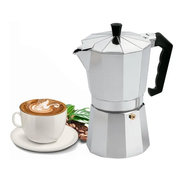 Cafetera Italiana Moka 9 Tazas Aluminio Silver Vintage 450ml