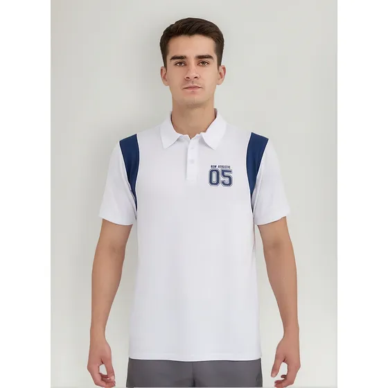 Polo Mc New Athletic Adam Blanco Con Azul Oscuro Hombre