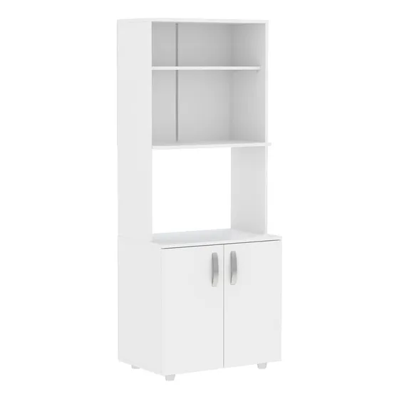 Mueble Auxiliar De Cocina Para Microondas Linea Coby Color Blanco