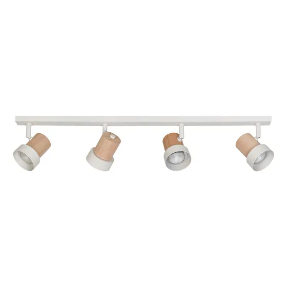 Lampara Plafon Techo Madera Moderno 4 Luces Led Gu10 Vg
