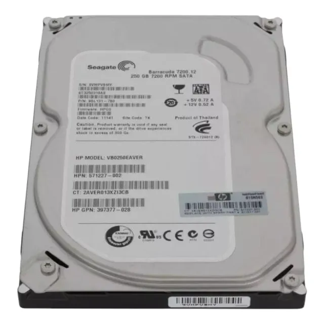 571227-002 Hp 250-gb 3g 7.2k 3.5 Sata Sin Caddy Gris (Reacondicionado)