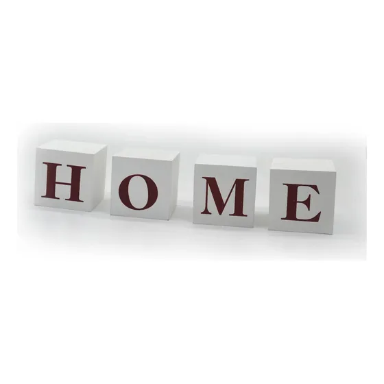 Adorno Cubos De Madera Home Moltok Blanco