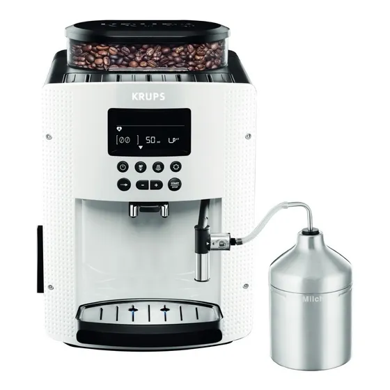 Cafetera Espresso Full Auto Display Blanca + Lechero Krups