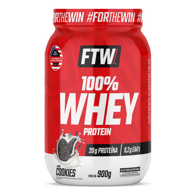 Whey Protein 100% Concentrado Pote 900g Sabor Cookies - Ftw Whey Protein 100% Concentrado Pote 900g Sabor Cookies - Ftw