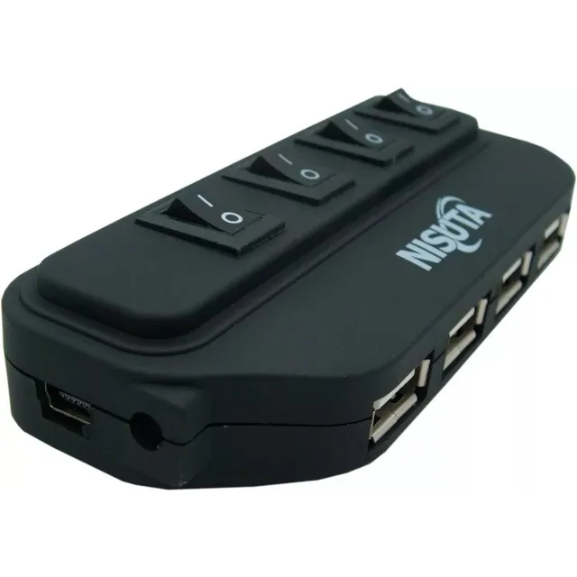 HUB USB DE 4 PUERTOS NISUTA NS-UH2083 CON CORTE POR PUERTOS