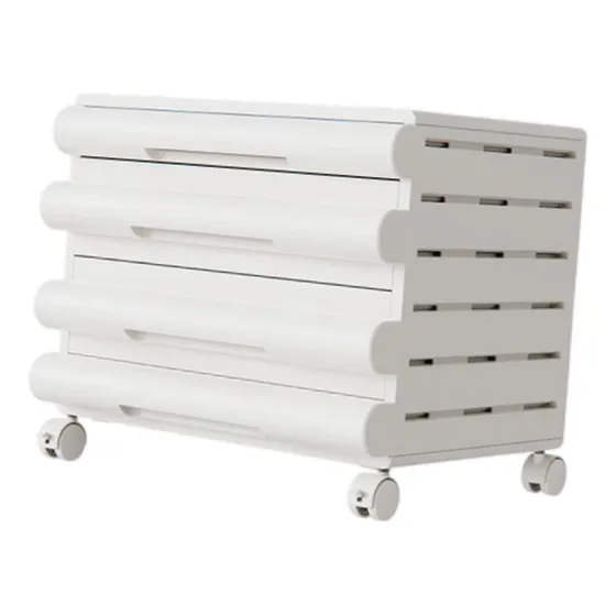 Archivador Con Cajones, Moderno, Con Ruedas, Color Blanco