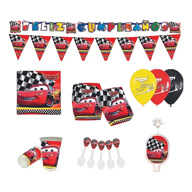 Kit Decoración Cars Rayo Mcqueen Fiesta Cumpleaños Completo