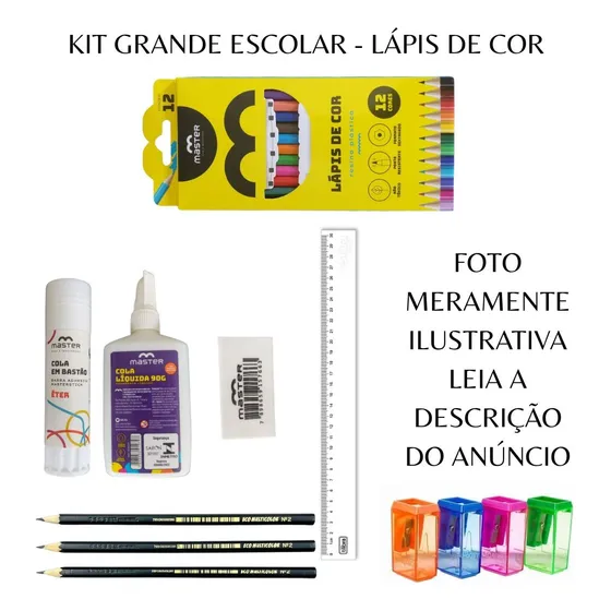 Kit Grande Escolar - Lápis D Cor E Giz De Cera 10 Itens - Ks