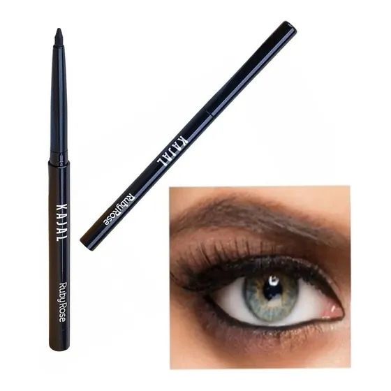 Delineador Retractil Para Ojos Negro Kajal De Ruby Rose Efecto Metálico