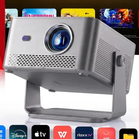 Magcubic Profissional Portátil Hy450gt Projetor Nativo 1080p 4K HD 1100ansi HDR10, Google TV OS Projector de Home Theater WiFi 5g Bt, Foco Automático, com Controle Remoto de Voz Bluetooth, hdmi/usb