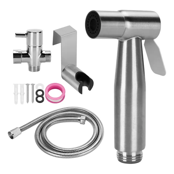 Ducha Bidet Arabe Llave Wc Set Accesorio Baño Acero Plateado