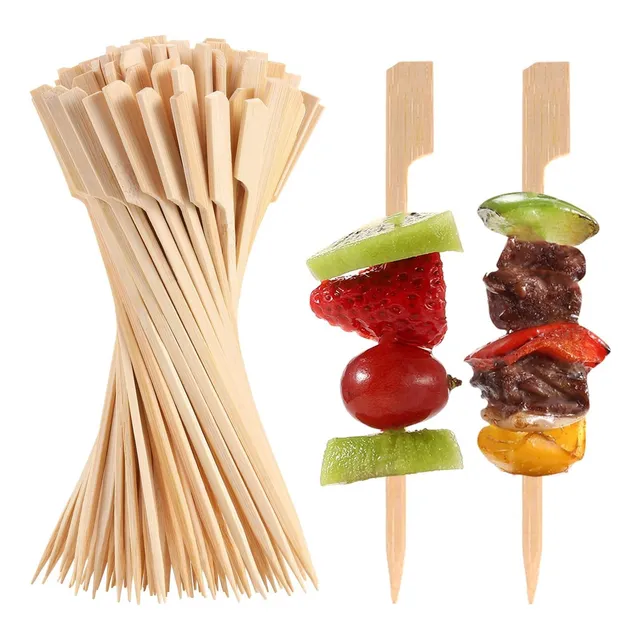Brochetas Palillos Pincho Banderita Bambú 12cm (200unidades)