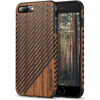Funda Para iPhone 7 Plus / iPhone 8 Plus - Madera Y Cuero Funda Para iPhone 7 Plus / iPhone 8 Plus - Madera Y Cuero