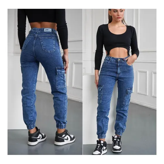 Oferta Emprendedor Jogger Cargo  Jean Con Bolsillo Y Puño 