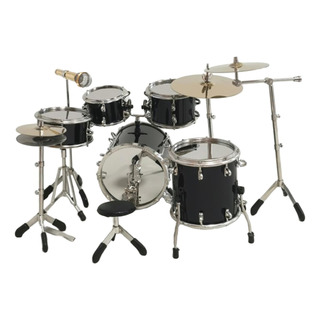 Conjunto De Mini Bateria 1: 6, Modelo De Instrumento Preto Conjunto De Mini Bateria 1: 6, Modelo De Instrumento Preto