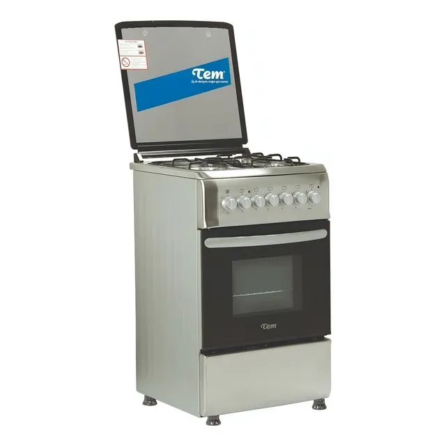 Cocina Tem Maia color acero espejado con puerta con visor 220V