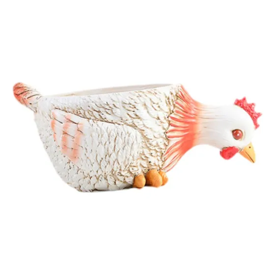 Adorno De Maceta De De Animales, Figura De Escultura Pollo