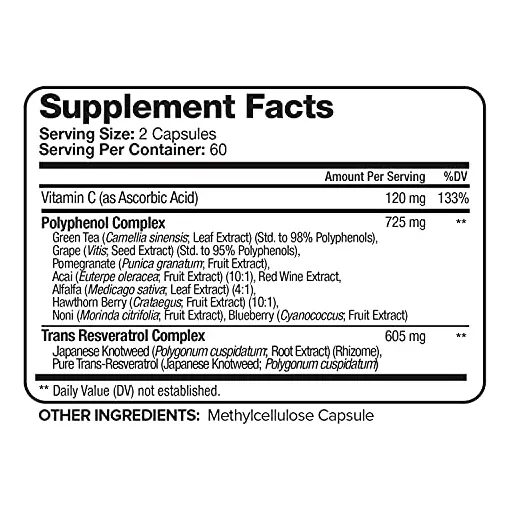 Suplemento Nutrivein Resveratrol 1450 Mg 120 Cápsulas