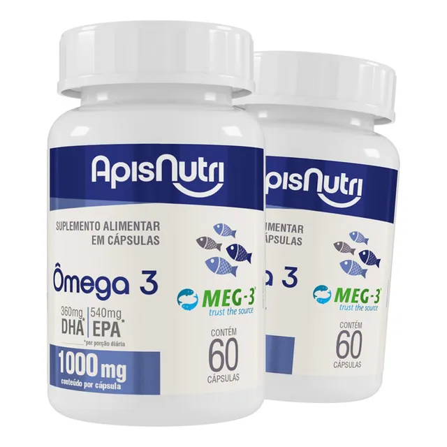 Kit 2 Ômega 3 Controla Triglicerídeos 60 Capsulas 1000mg