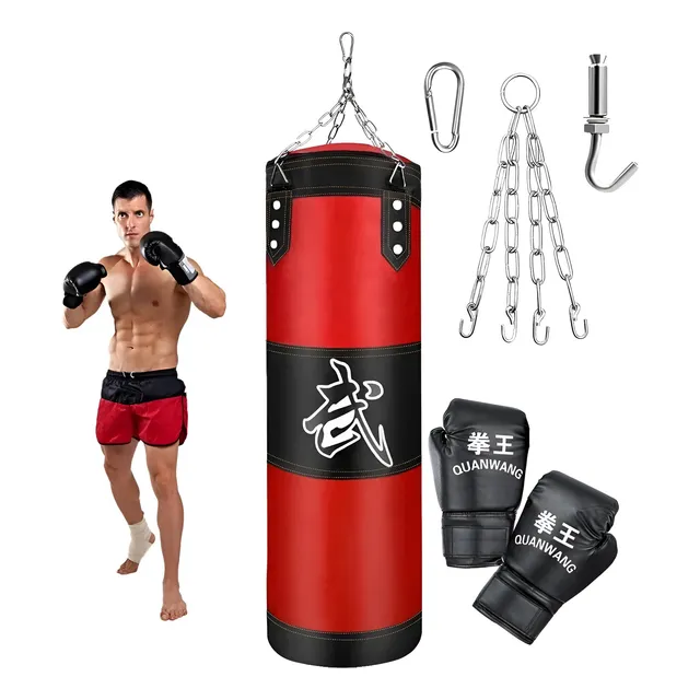 Saco Boxeo Lona Con Guantes Karate Artes Marciales Mma