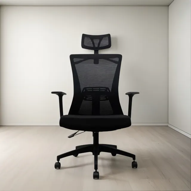Silla Profesional Ergonomica Fantech Oca258 Color Negro Negro Cuero Sintético