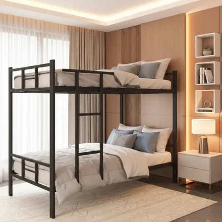 Cama Solteiro Beliche Aço Ferro Metalon Reforçado 150kg Preto