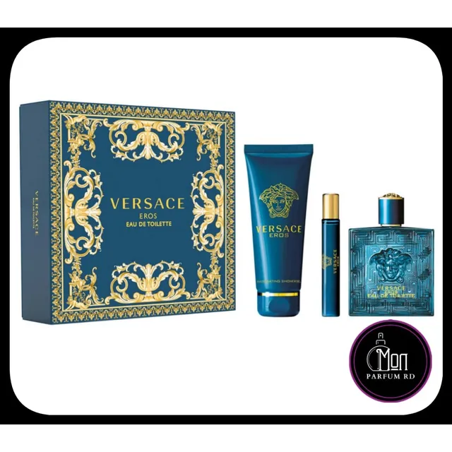 Perfume Versace Eros Caballeros. Estuche De 3 Piezas