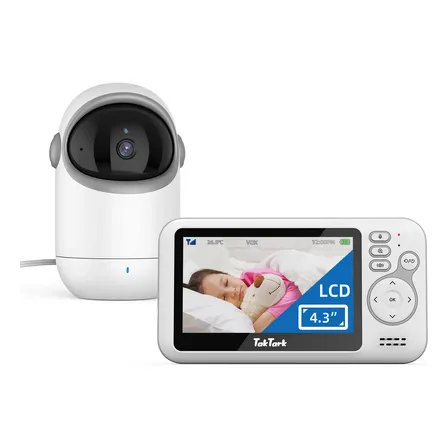 Babá Eletrônica Com Monitor Do Bebê Taktark Bm812 Zoom 3x 127/220v Branco