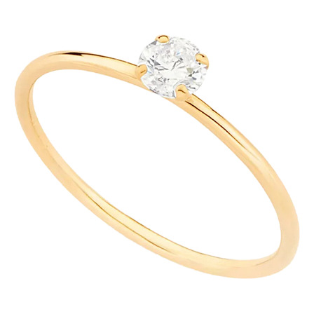 Anillo Solitario Oro 18k Laminado Piedra Cristal Rommanel Anillo Solitario Oro 18k Laminado Piedra Cristal Rommanel