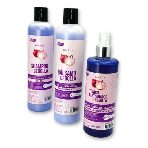 Shampoo De Cebolla Bálsamo Y Tónico Olopecia Estimulante