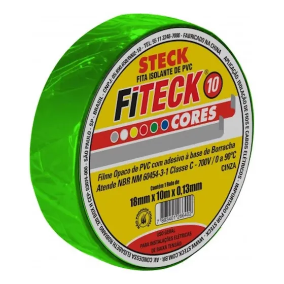 Cinta Huincha Aisladora Pvc Verde 18mm X 10mt