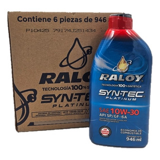 Aceite Raloy 100% Sintetico Platinum 10w30 Api Sp Caja 6 Lts Aceite Raloy 100% Sintetico Platinum 10w30 Api Sp Caja 6 Lts